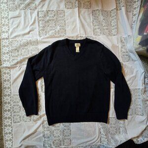 L.L. Bean Cotton Navy Knit Sweater Mens size Large